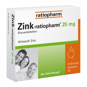 Abbildung: Zink ratiopharm 25 mg, 20 St.
