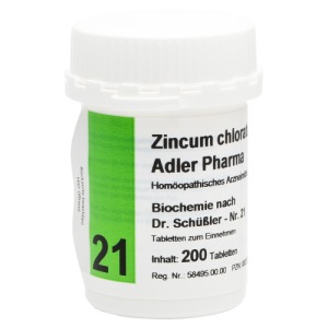 Abbildung: Biochemie Adler 21 Zincum chloratum D 12, 200 St.