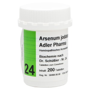 Abbildung: Biochemie Adler 24 Arsenum jodatum D 12, 200 St.