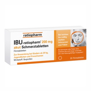 Abbildung: IBU ratiopharm 200 mg akut Schmerztabletten, 20 St.