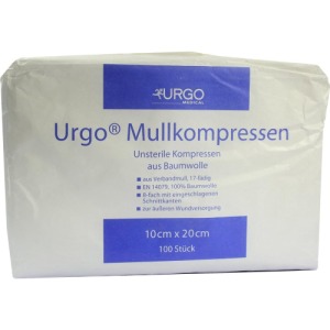 Abbildung: URGO Mullkompressen 10x20 cm unsteril 8f, 100 St.