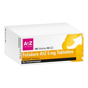 Abbildung: Folsäure AbZ 5 mg Tabletten, 100 St.