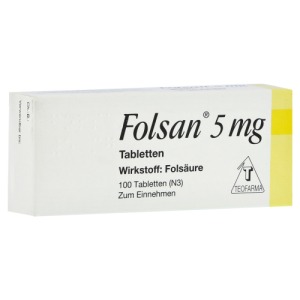 Abbildung: Folsan 5 mg Tabletten, 100 St.