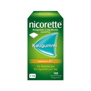 Abbildung: nicorette Kaugummi 2 mg freshfruit, 105 St.