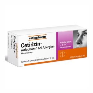 Abbildung: Cetirizin ratiopharm bei Allergien 10 mg, 50 St.