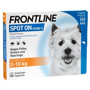 Abbildung: FRONTLINE SPOT-ON - Hund S 2-10 kg, 6 St.