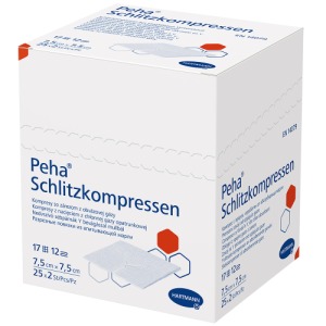 Abbildung: Peha Schlitzkompressen steril 7,5 x 7,5 cm, 25 x 2 St.