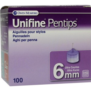 Unifine Pentips Kanüle 31 G 0,33x6 mm 100 St