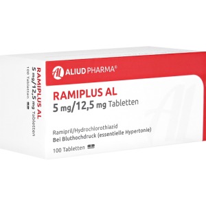 Abbildung: Ramiplus AL 5 mg/12,5 mg Tabletten, 100 St.