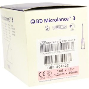BD Microlance Kanüle 18 G 1 1/2 40 mm tr 100 St