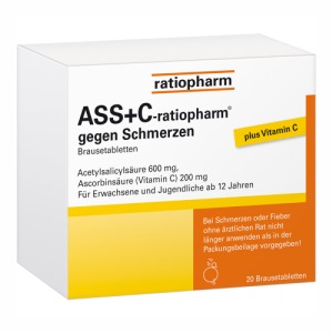 Abbildung: ASS + C ratiopharm gegen Schmerzen, 20 St.