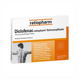 Abbildung: Diclofenac ratiopharm Schmerzpflaster 140 mg, 5 St.
