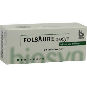 Abbildung: Folsäure 5 mg Tabletten, 50 St.
