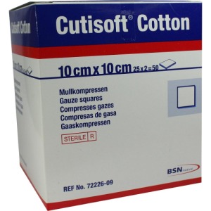 Cutisoft Cotton Kompressen, 10x10 cm 12fach steril 25X2 St
