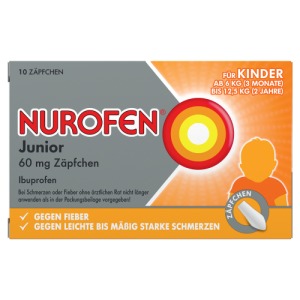 Abbildung: Nurofen Junior Zäpfchen 60 mg Ibuprofen, 10 St.
