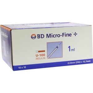 BD Micro-fine+ Insulinspritze 1 ml U100 12,7mm 100X1 ml