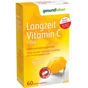 Gesund Leben Langzeit Vitamin C + Zink Kapseln 60 St