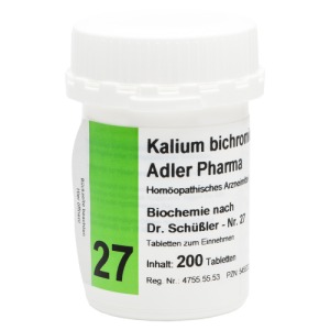 Abbildung: Biochemie Adler 27 Kalium bichrom D 12 T, 200 St.