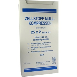 Abbildung: Zellstoff Mullkompressen 10x20 cm steril, 25 x 2 St.