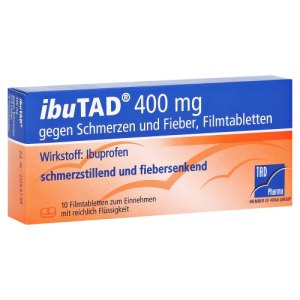 Abbildung: Ibutad 400 mg gegen Schmerzen und Fieber, 10 St.