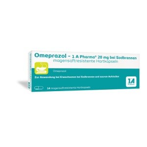 Abbildung: Omeprazol - 1 A Pharma 20 mg magensaftresistente Hartkapseln, 14 St.