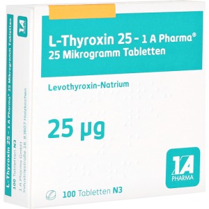 Abbildung: L-thyroxin 25-1a Pharma Tabletten, 100 St.