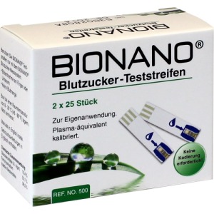Abbildung: Bionano Blutzucker-teststreifen, 2 x 25 St.