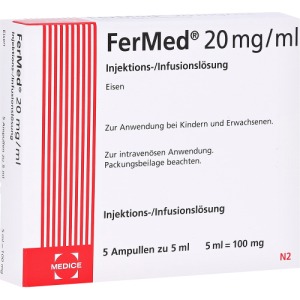 Abbildung: Fermed 20 Mg/ml Injektionslösung 100 mg, 5 x 5 ml