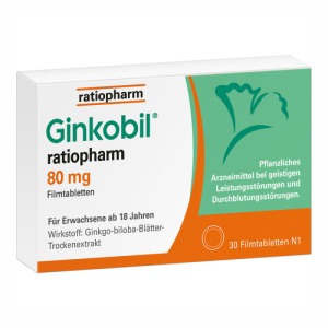 Abbildung: Ginkobil ratiopharm 80 mg, 30 St.