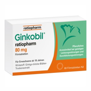 Abbildung: Ginkobil ratiopharm 80 mg, 60 St.