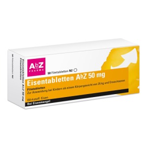 Abbildung: Eisentabletten AbZ 50 mg Filmtabletten, 50 St.