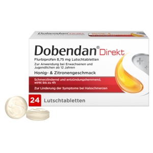 Abbildung: DOBENDAN Direkt Flurbiprofen 8,75 mg Lutschtabletten, 24 St.