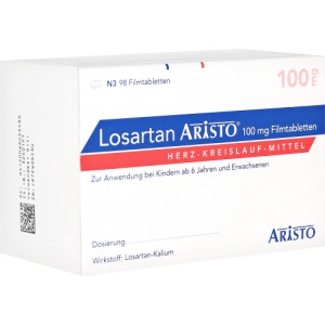 Abbildung: Losartan Aristo 100 mg Filmtabletten, 98 St.