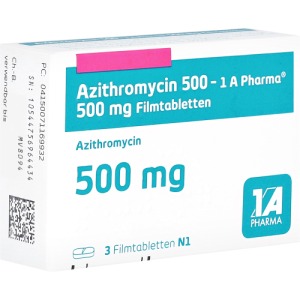Abbildung: Azithromycin 500-1a Pharma Filmtabletten, 3 St.