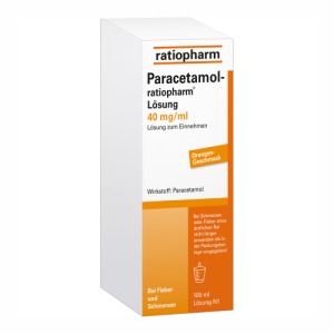 Abbildung: Paracetamol ratiopharm 40 mg/ml, 100 ml