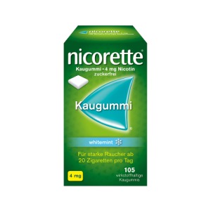 Abbildung: nicorette Kaugummi 4 mg whitemint, 105 St.