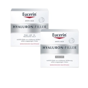 Sparset Eucerin Anti-Age Hyaluron-Filler Tagescreme trockene Haut & Nachtpflege, 100 ml