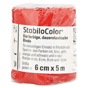 Abbildung: BORT Stabilocolor Binde 6 cm rot, 1 St.