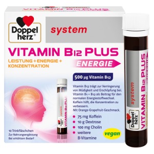 Abbildung: Doppelherz system Vitamin B12 Plus Leistung + Energie + Konzentration, 10 x 25 ml