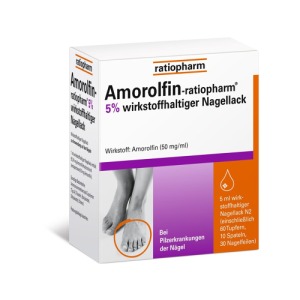 Abbildung: Amorolfin ratiopharm 5% wirkstoffhaltiger Nagellack, 5 ml