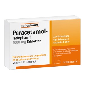 Abbildung: Paracetamol ratiopharm 1.000 mg, 10 St.