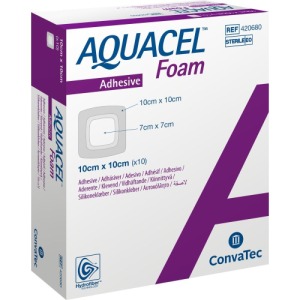 Aquacel Foam Adhäsiv 10x10 cm Verband 10 St