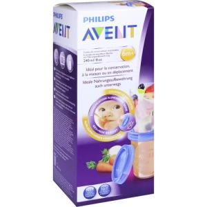 Avent Aufbewahrungsbecher für Babynahrun, 5 x 240 ml