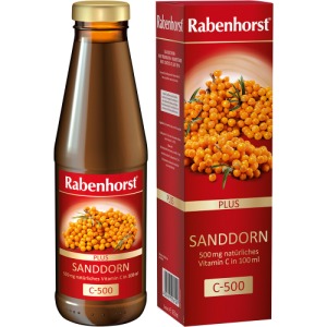 Abbildung: Rabenhorst Sanddorn plus C-500 ungesüßt, 450 ml