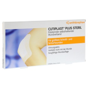 Abbildung: Cutiplast Plus Steril 10x19,8 cm Verband, 5 St.