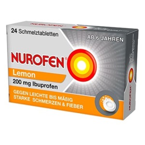 Abbildung: NUROFEN 200 mg Schmelztabletten Lemon, 24 St.