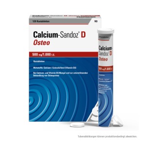 Abbildung: Calcium Sandoz D Osteo 500 mg/1.000 I.E., 120 St.