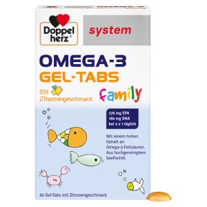 Abbildung: Doppelherz system Omega-3 Family Gel-Tabs mit Zitronengeschmack, 60 St.