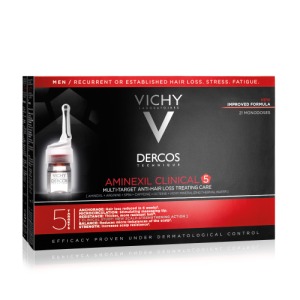 Abbildung: Vichy Dercos  Aminexil Clinical 5 für Männer Anti-Haarausfall-Behandlung, 21 x 6 ml