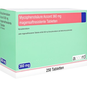 Abbildung: Mycophenolsäure Accord 360 mg magensaftr, 5 x 50 St.